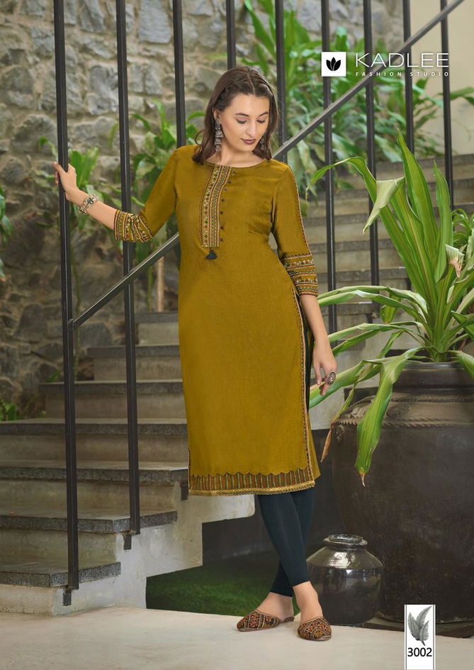 Aarvi By Kadlee Viscose Weaving Designer Kurtis Suppliers In India